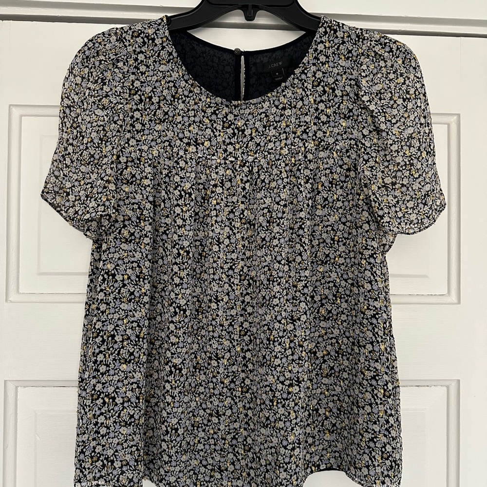J. Crew Silk Floral Blouse